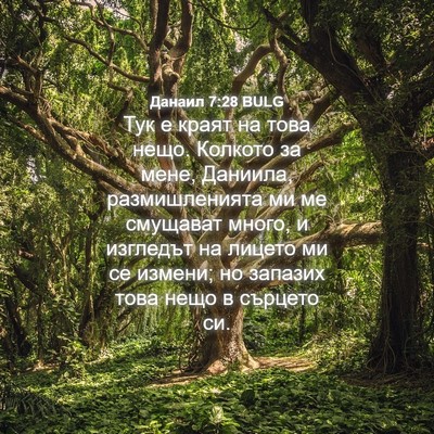 Picture 04 - Данаил 7:28 BULG - Тук е краят на това нещо. - Bible Verse Picture