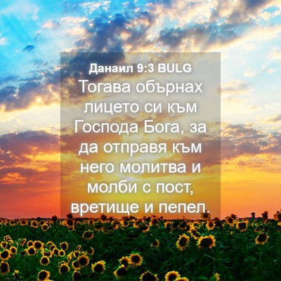 Picture 04 - Данаил 9:3 BULG - Тогава обърнах лицето си - Bible Verse Picture