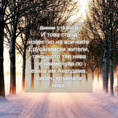 Picture 04 - Деяния 1:19 BULG - И това стана известно на - Bible Verse Picture