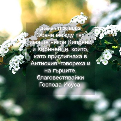 Picture 04 - Деяния 11:20 BULG - Обаче между тях имаше - Bible Verse Picture