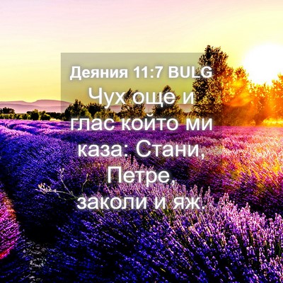 Picture 04 - Деяния 11:7 BULG - Чух още и глас който ми - Bible Verse Picture