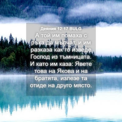 Picture 04 - Деяния 12:17 BULG - А той им помаха с ръка да - Bible Verse Picture