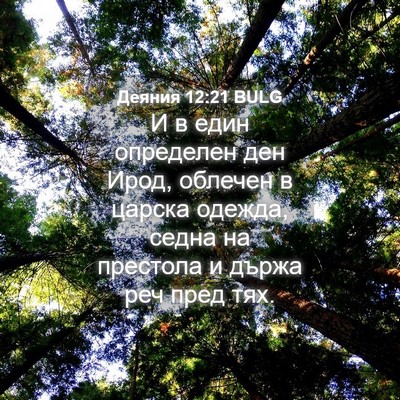 Picture 04 - Деяния 12:21 BULG - И в един определен ден - Bible Verse Picture