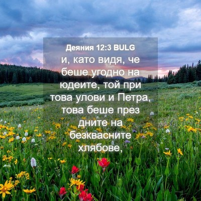 Picture 04 - Деяния 12:3 BULG - и, като видя, че беше угодно - Bible Verse Picture