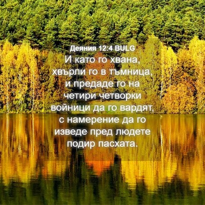 Picture 04 - Деяния 12:4 BULG - И като го хвана, хвърли го в - Bible Verse Picture