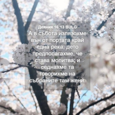 Picture 04 - Деяния 16:13 BULG - А в събота излязохме вън от - Bible Verse Picture