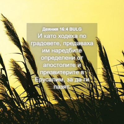 Picture 04 - Деяния 16:4 BULG - И като ходеха по градовете, - Bible Verse Picture