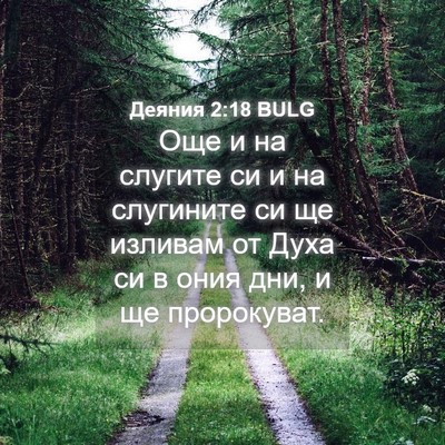 Picture 04 - Деяния 2:18 BULG - Още и на слугите си и на - Bible Verse Picture
