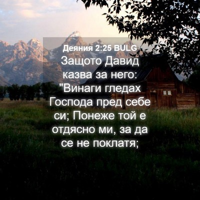 Picture 04 - Деяния 2:25 BULG - Защото Давид казва за него: - Bible Verse Picture