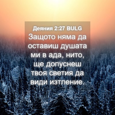 Picture 04 - Деяния 2:27 BULG - Защото няма да оставиш - Bible Verse Picture