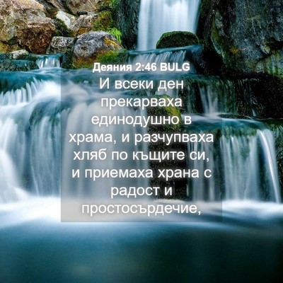 Picture 04 - Деяния 2:46 BULG - И всеки ден прекарваха - Bible Verse Picture