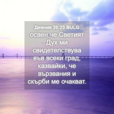 Picture 04 - Деяния 20:23 BULG - освен че Светият Дух ми - Bible Verse Picture