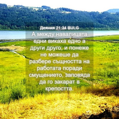 Picture 04 - Деяния 21:34 BULG - А между навалицата едни - Bible Verse Picture