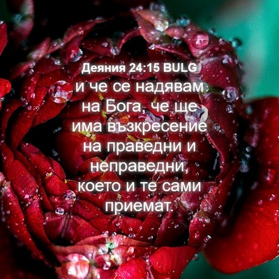 Picture 04 - Деяния 24:15 BULG - и че се надявам на Бога, че - Bible Verse Picture