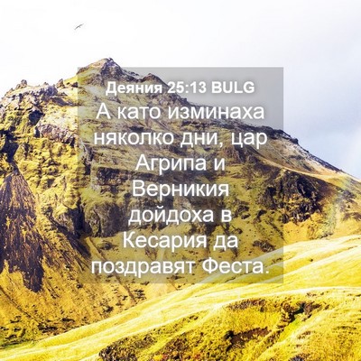 Picture 04 - Деяния 25:13 BULG - А като изминаха няколко - Bible Verse Picture