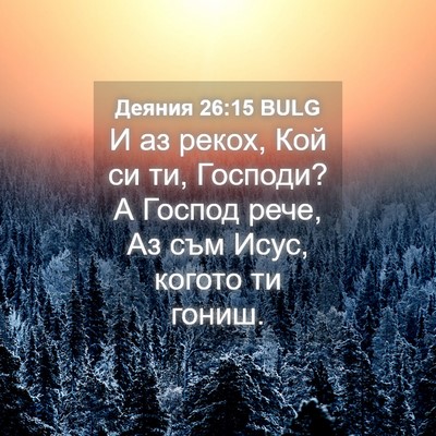 Picture 04 - Деяния 26:15 BULG - И аз рекох, Кой си ти, - Bible Verse Picture