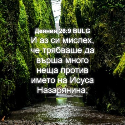 Picture 04 - Деяния 26:9 BULG - И аз си мислех, че трябваше - Bible Verse Picture