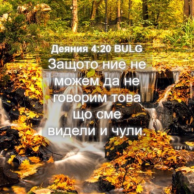 Picture 04 - Деяния 4:20 BULG - Защото ние не можем да не - Bible Verse Picture