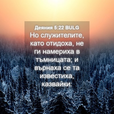 Picture 04 - Деяния 5:22 BULG - Но служителите, като - Bible Verse Picture