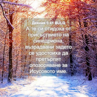 Picture 04 - Деяния 5:41 BULG - А те си отидоха от - Bible Verse Picture