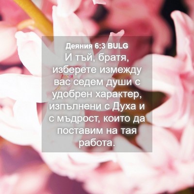 Picture 04 - Деяния 6:3 BULG - И тъй, братя, изберете - Bible Verse Picture