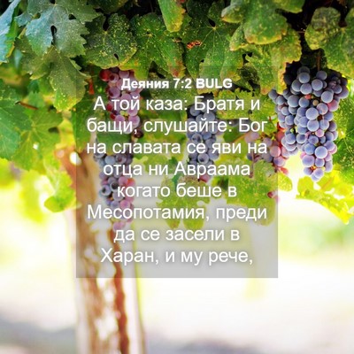 Picture 04 - Деяния 7:2 BULG - А той каза: Братя и бащи, - Bible Verse Picture