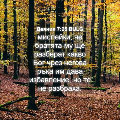 Picture 04 - Деяния 7:25 BULG - мислейки, че братята му ще - Bible Verse Picture