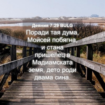 Picture 04 - Деяния 7:29 BULG - Поради тая дума, Мойсей - Bible Verse Picture