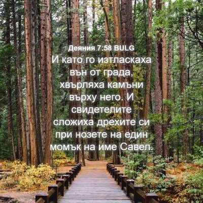 Picture 04 - Деяния 7:58 BULG - И като го изтласкаха вън от - Bible Verse Picture