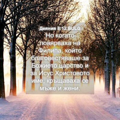 Picture 04 - Деяния 8:12 BULG - Но когато повярваха на - Bible Verse Picture