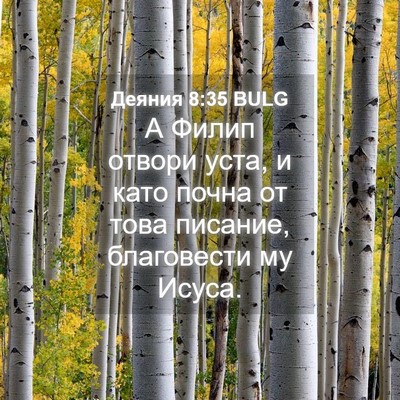 Picture 04 - Деяния 8:35 BULG - А Филип отвори уста, и като - Bible Verse Picture