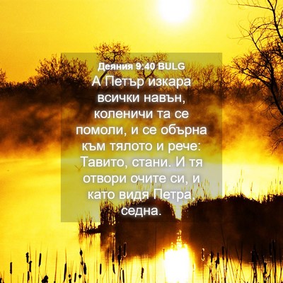 Picture 04 - Деяния 9:40 BULG - А Петър изкара всички - Bible Verse Picture