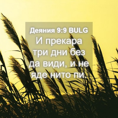 Picture 04 - Деяния 9:9 BULG - И прекара три дни без да - Bible Verse Picture