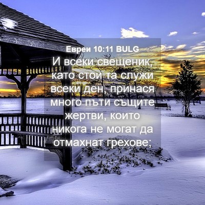 Picture 04 - Евреи 10:11 BULG - И всеки свещеник, като стои - Bible Verse Picture