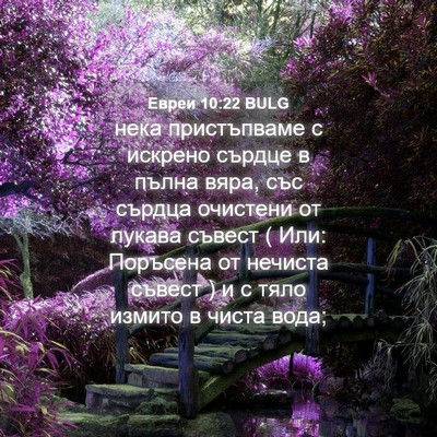 Picture 04 - Евреи 10:22 BULG - нека пристъпваме с искрено - Bible Verse Picture