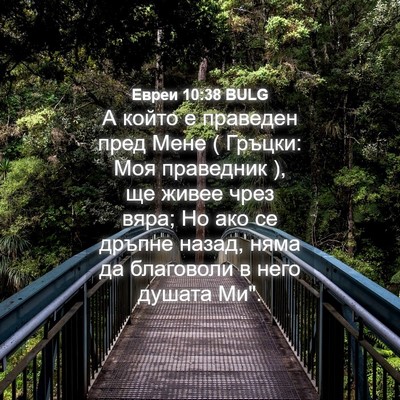 Picture 04 - Евреи 10:38 BULG - А който е праведен пред - Bible Verse Picture