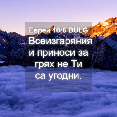 Picture 04 - Евреи 10:6 BULG - Всеизгаряния и приноси за - Bible Verse Picture