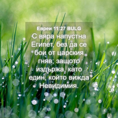 Picture 04 - Евреи 11:27 BULG - С вяра напустна Египет, без - Bible Verse Picture