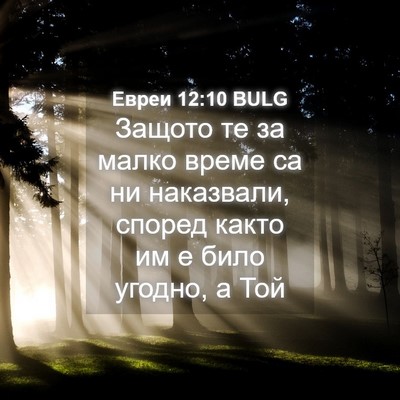 Picture 04 - Евреи 12:10 BULG - Защото те за малко време са - Bible Verse Picture