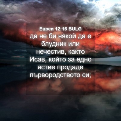 Picture 04 - Евреи 12:16 BULG - да не би някой да е блудник - Bible Verse Picture