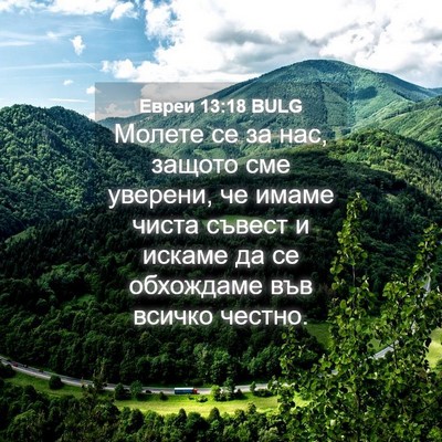 Picture 04 - Евреи 13:18 BULG - Молете се за нас, защото - Bible Verse Picture