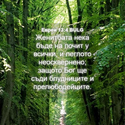 Picture 04 - Евреи 13:4 BULG - Женитбата нека бъде на - Bible Verse Picture