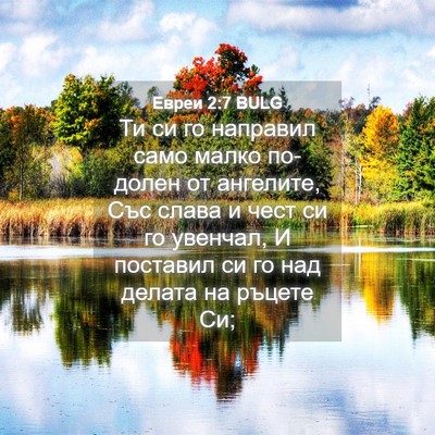 Picture 04 - Евреи 2:7 BULG - Ти си го направил само - Bible Verse Picture