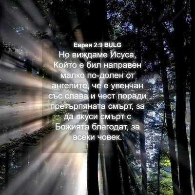 Picture 04 - Евреи 2:9 BULG - Но виждаме Исуса, Който е - Bible Verse Picture