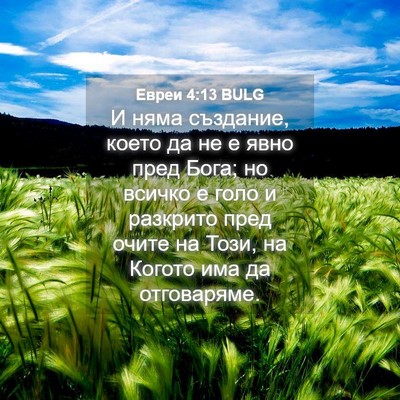 Picture 04 - Евреи 4:13 BULG - И няма създание, което да - Bible Verse Picture