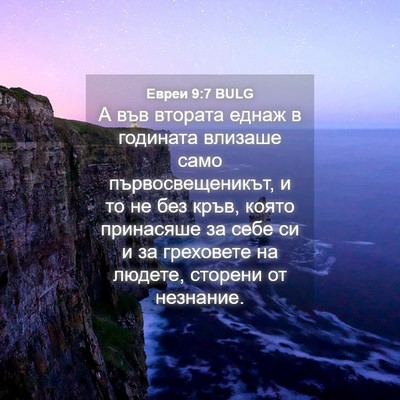 Picture 04 - Евреи 9:7 BULG - А във втората еднаж в - Bible Verse Picture