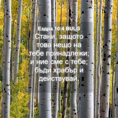 Picture 04 - Ездра 10:4 BULG - Стани, защото това нещо на - Bible Verse Picture
