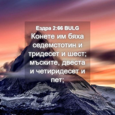 Picture 04 - Ездра 2:66 BULG - Конете им бяха седемстотин - Bible Verse Picture