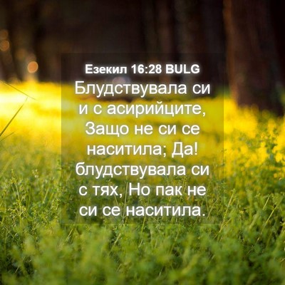 Picture 04 - Езекил 16:28 BULG - Блудствувала си и с - Bible Verse Picture