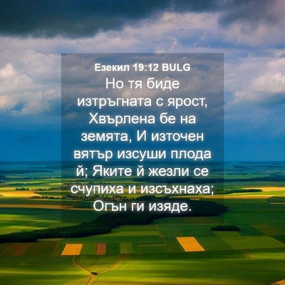 Picture 04 - Езекил 19:12 BULG - Но тя биде изтръгната с - Bible Verse Picture
